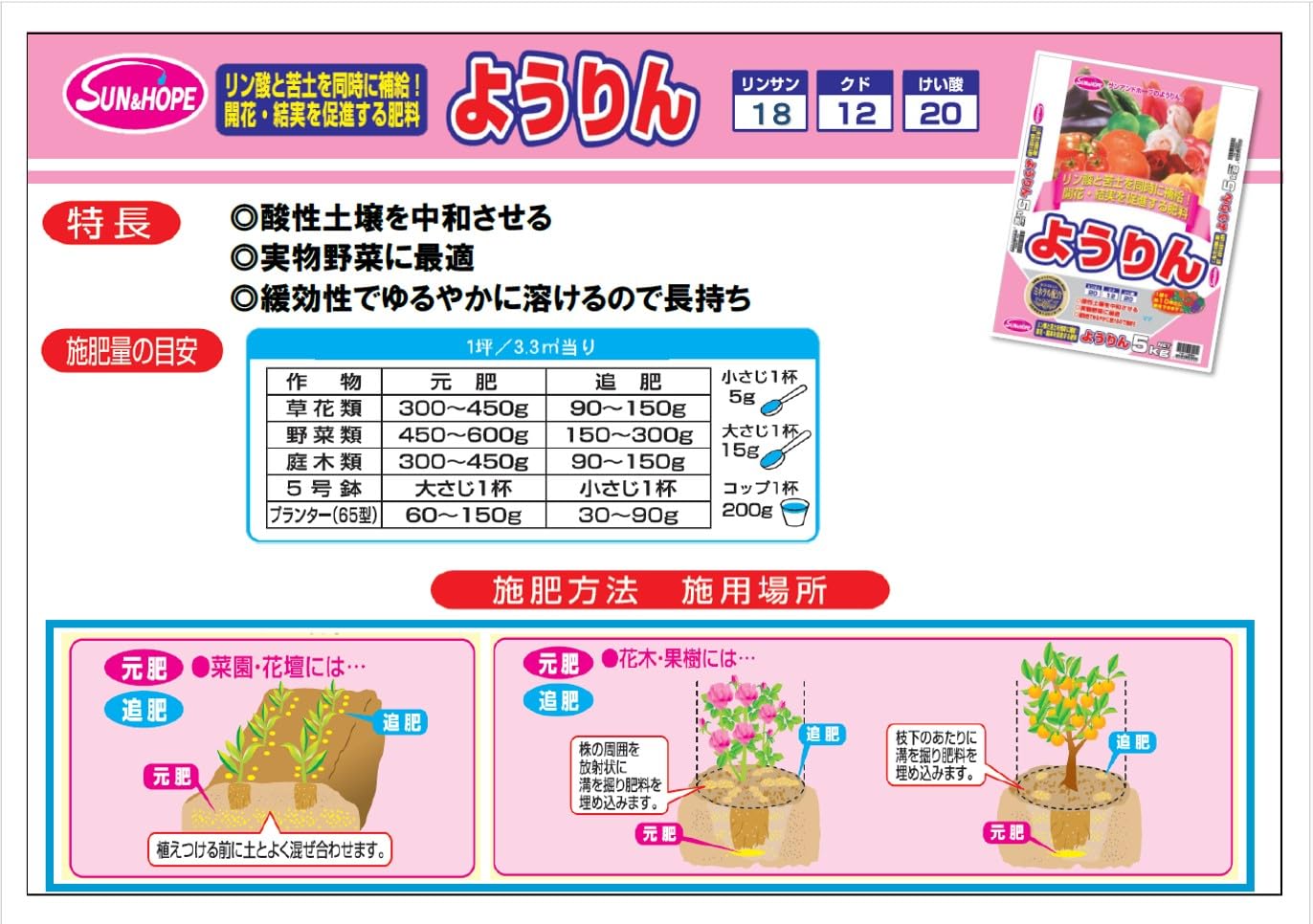 Amazon.co.jp: サンアンドホープ 専用肥料 ようりん 5kg リン酸